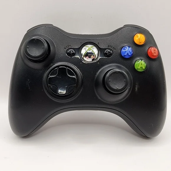 Microsoft Xbox 360 BLACK Wireless Controller Model 1403 OEM - Picture 1 of 4